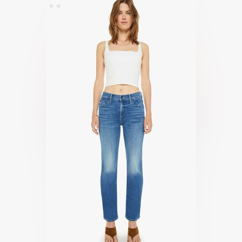 Brand New Mother The Rider Mid Rise Ankle Straight Leg Jeans Size 28